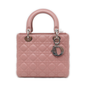 Lady Dior Medium Handbag Lipstick Pink Cannage Leather Gold Hardware