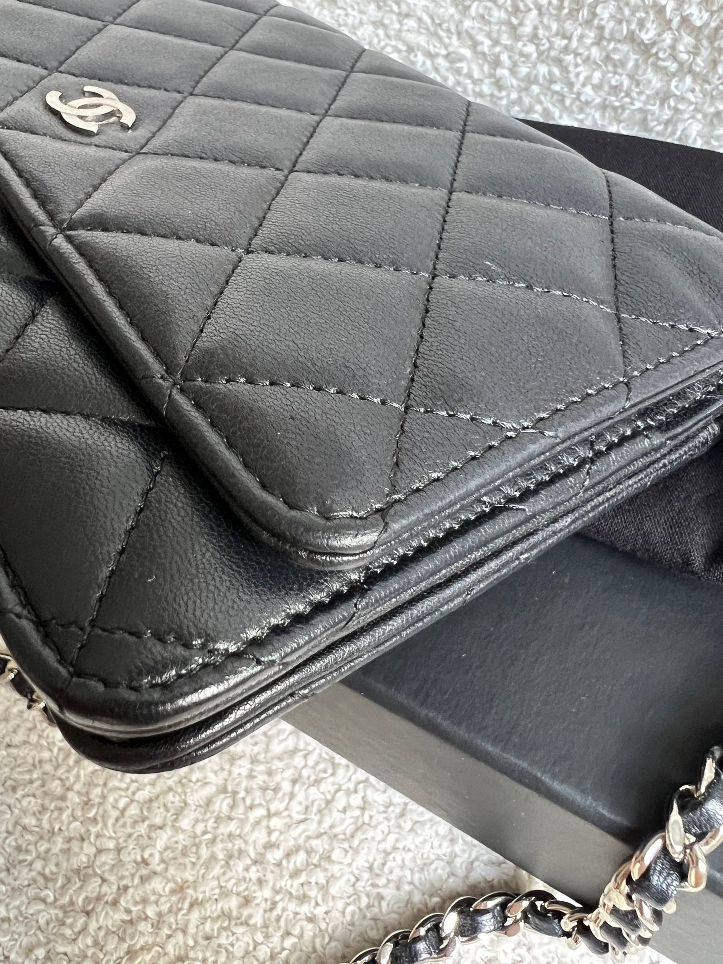 Chanel Wallet on Chain in Black Lambskin Silver Hardware (RRP £2,930)