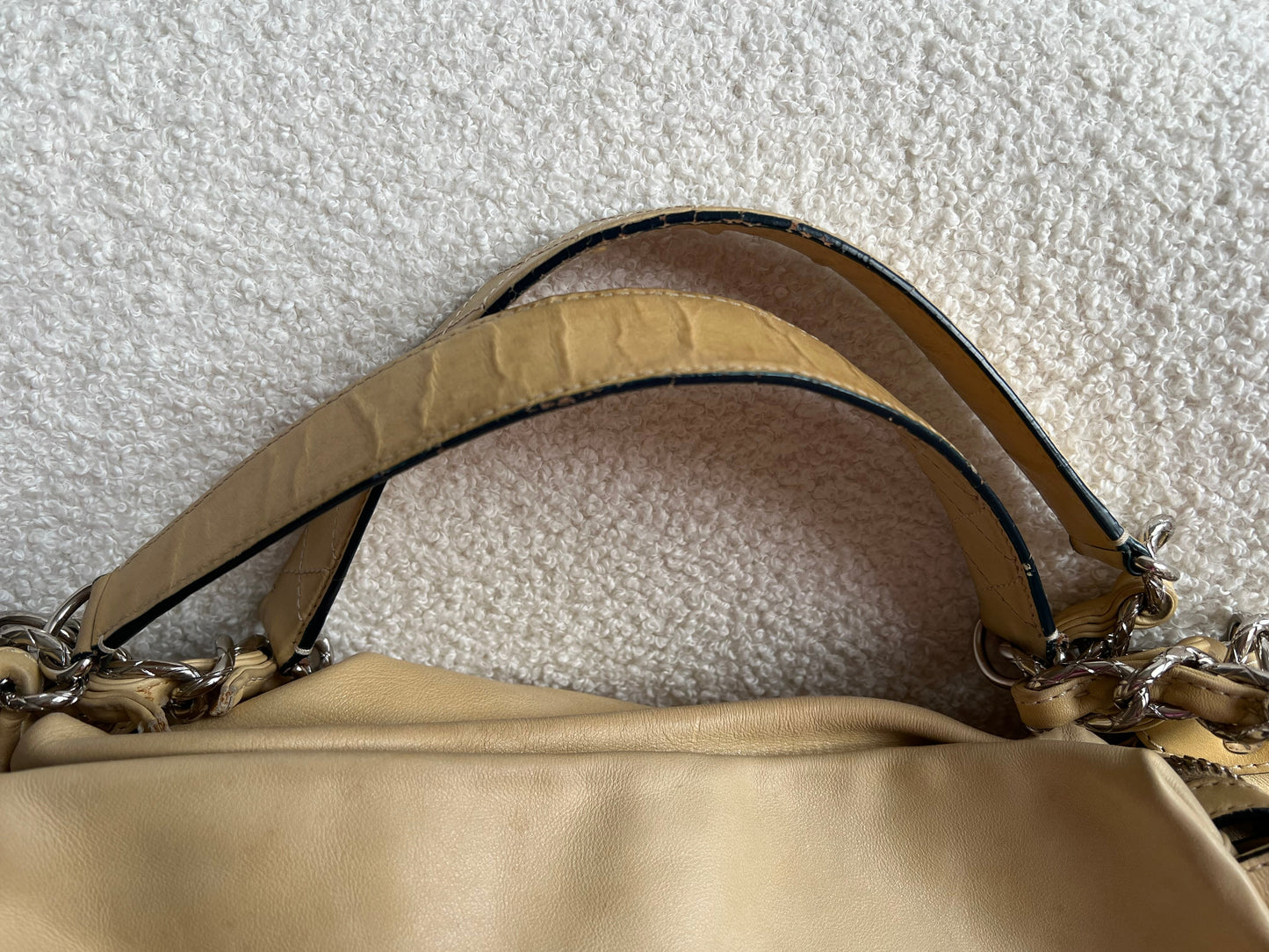 Chanel Beige Edgy Lambskin Large Hobo
