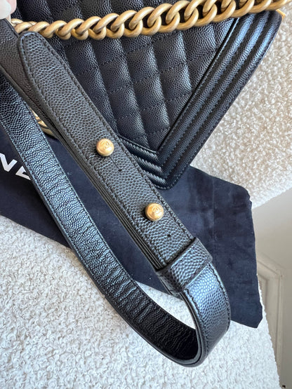 Chanel Black Caviar Medium Boy Bag (RRP £5800)