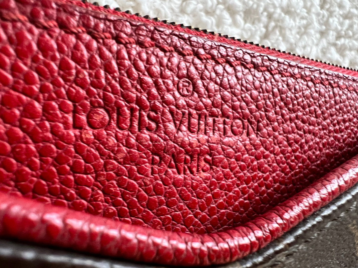 Louis Vuitton Red and Monogram Pallas Pochette