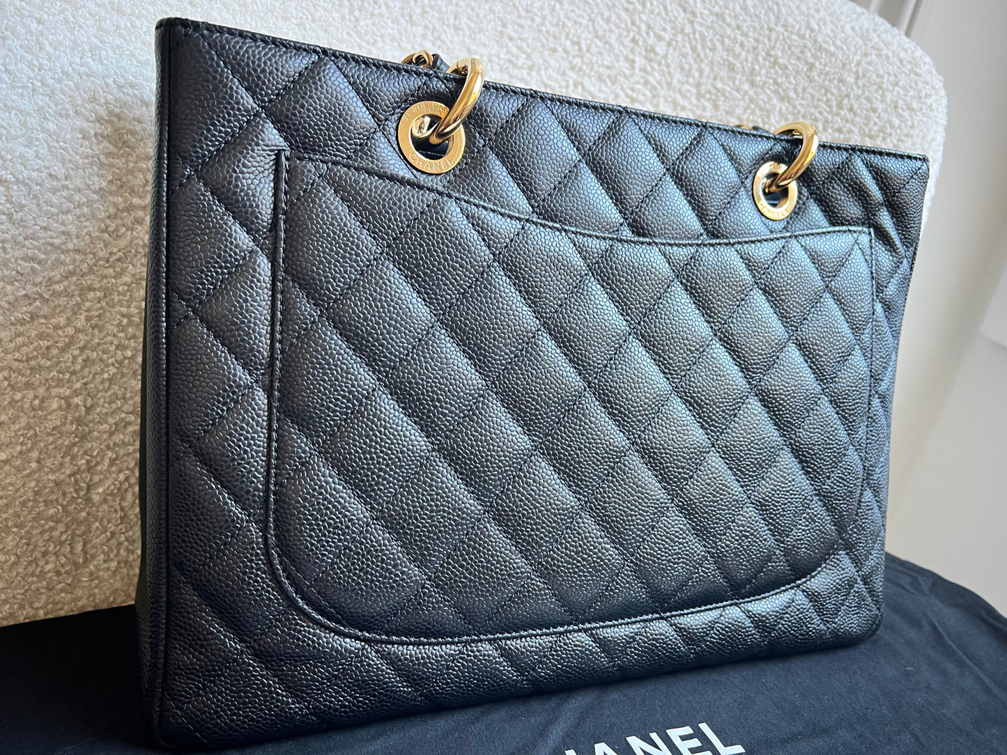 Chanel Black Caviar Grand Shopper Tote Gold Hardware (GST)