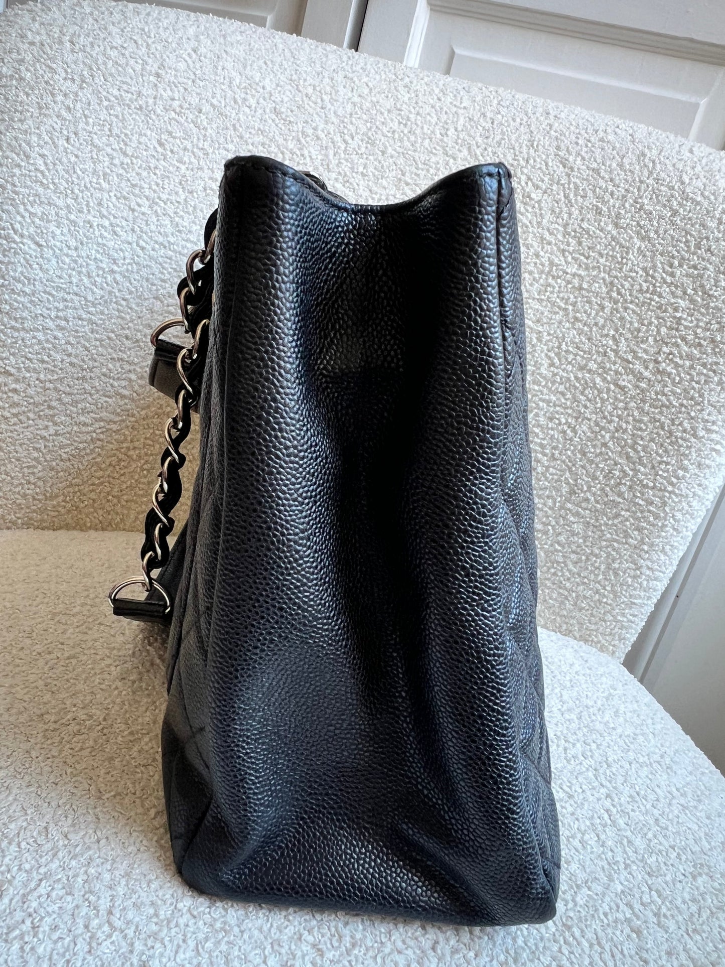Chanel Black Caviar Grand Shopper Tote (GST) Silver Hardware