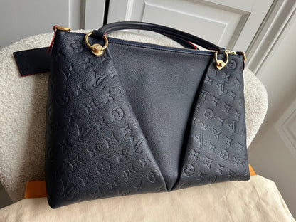 Louis Vuitton V Tote MM Navy Empreinte (RRP £2,390)
