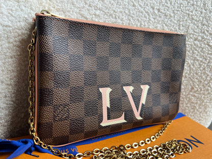Louis Vuitton “LV” Double Pochette Damier Ebene