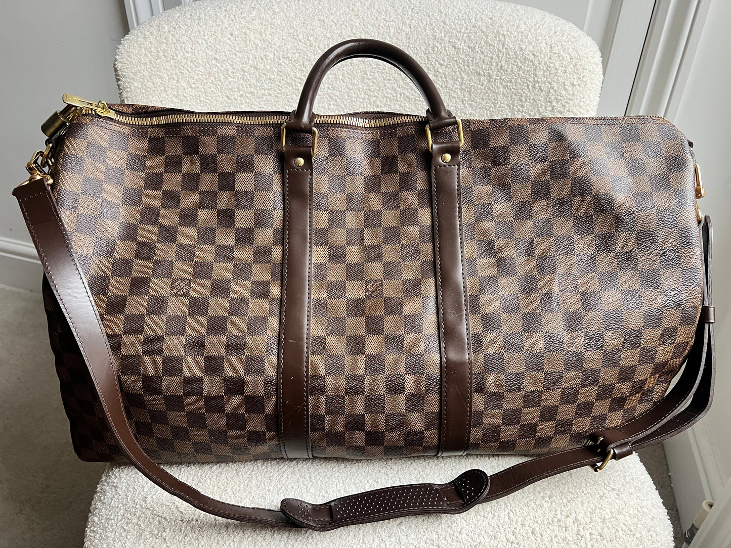 Louis Vuitton Keepall Bandouliere 55 Damier Ebene (RRP £2,020)