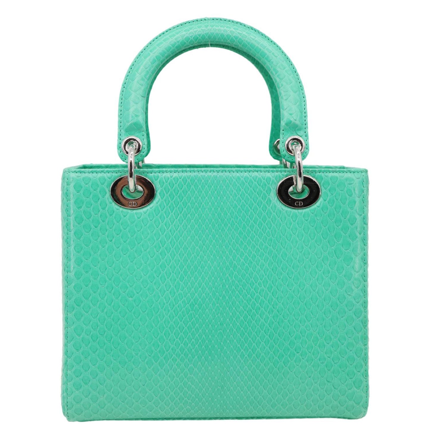 Christian Dior Lady Medium Dior Python Leather Shoulder Bag Green