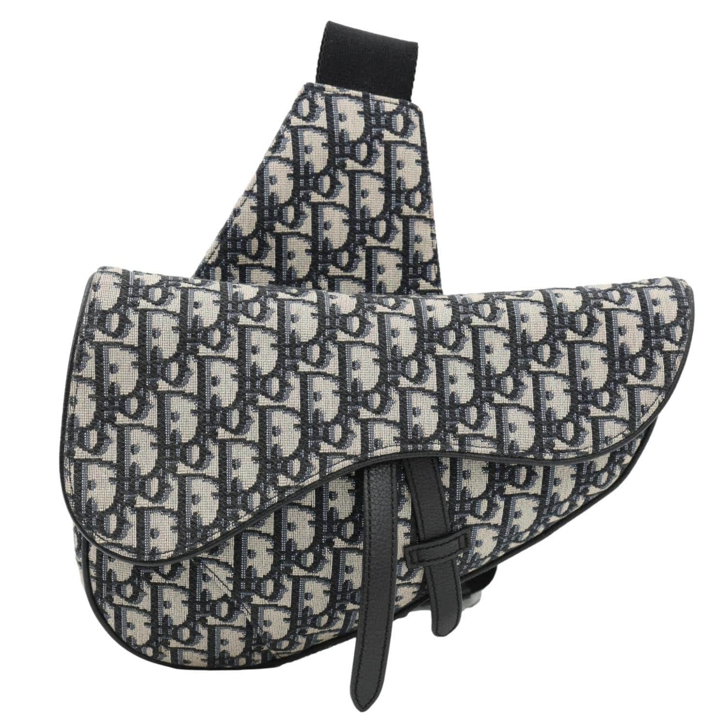 Christian Dior Saddle Oblique Jacquard Crossbody Bag Grey