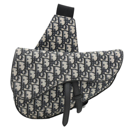 Christian Dior Saddle Oblique Jacquard Crossbody Bag Grey