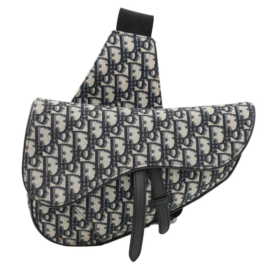 Christian Dior Saddle Oblique Jacquard Crossbody Bag Grey