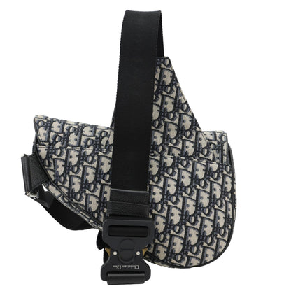 Christian Dior Saddle Oblique Jacquard Crossbody Bag Grey