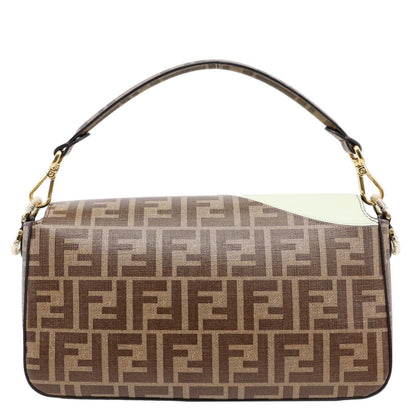 FENDI FF 1974 Hairdo Girls Inlay Glazed Fabric Baguette Bag Yellow
