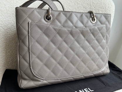 Chanel Grey Caviar Grand Shopper Tote (GST) Silver Hardware