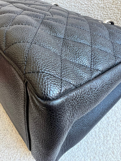 Chanel Black Caviar Grand Shopper Tote (GST) Silver Hardware