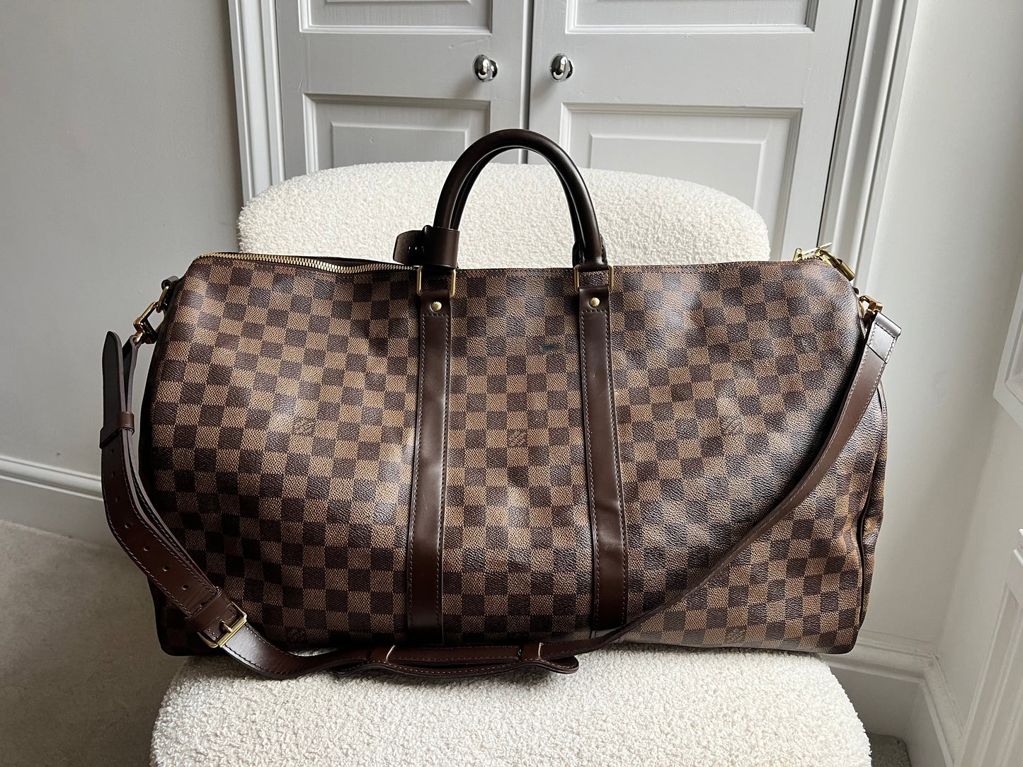 Louis Vuitton Keepall Bandouliere 55 Damier Ebene (RRP £2,020)
