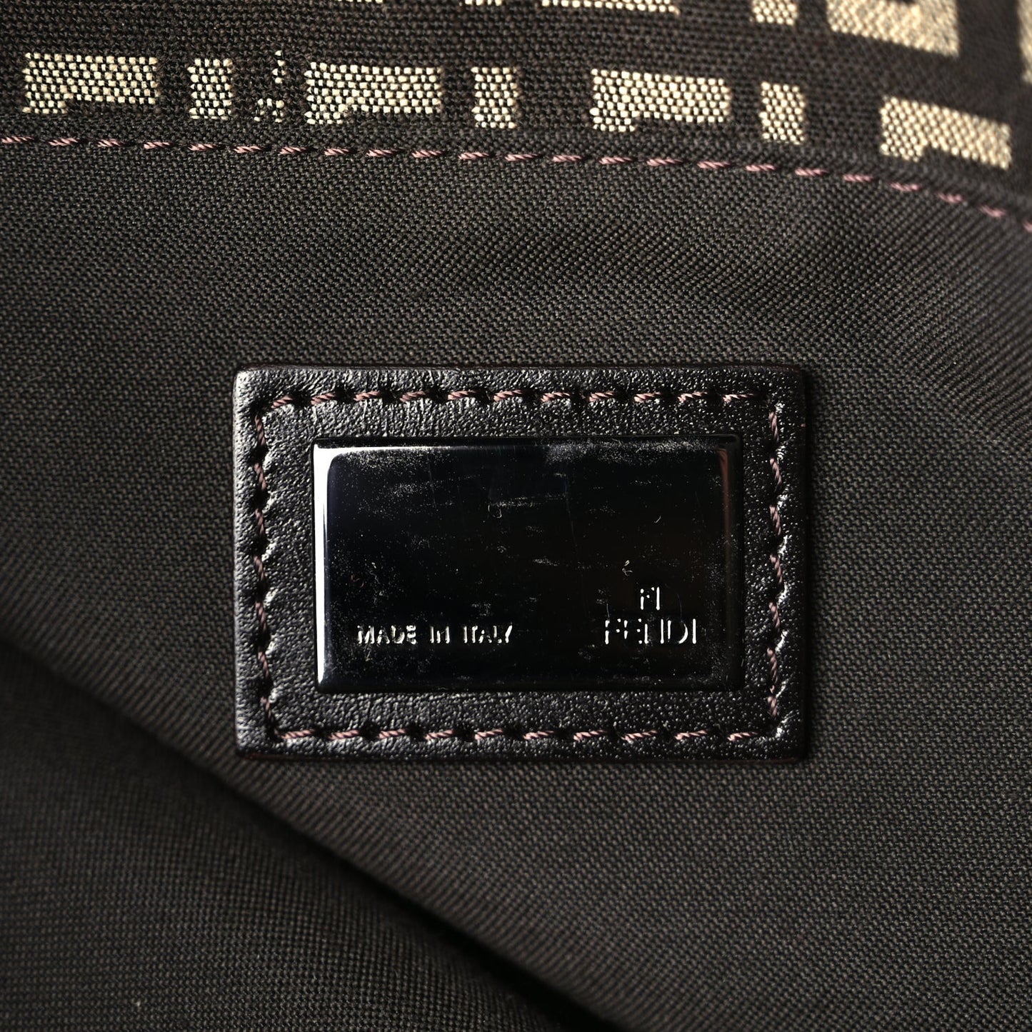 Fendi Zucchino Vitello Shoulder Tote Testa di Moro