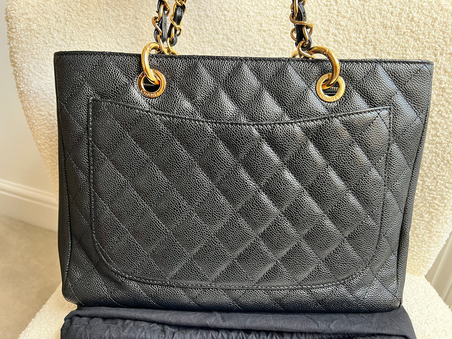 Chanel Black Caviar Grand Shopper Tote Gold Hardware (GST)