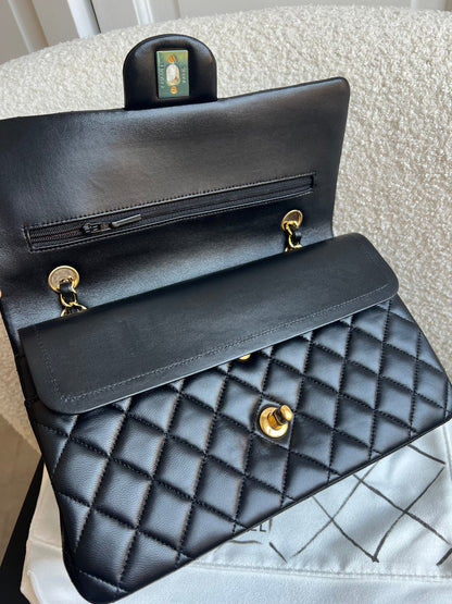 Chanel Medium Classic Flap in Black Lambskin Gold hardware (RRP £9090)
