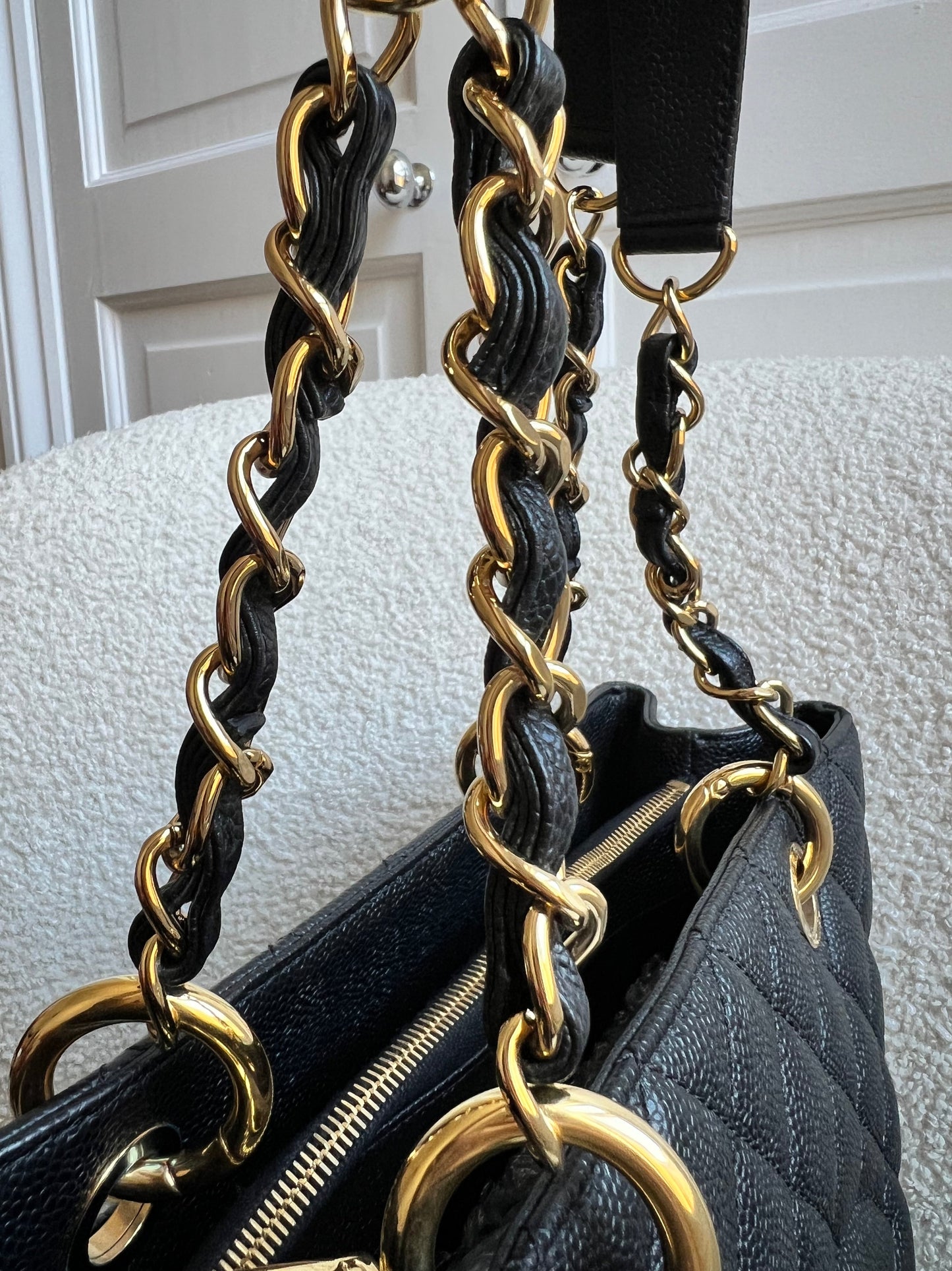 Chanel Black Caviar Grand Shopper Tote Gold Hardware (GST)