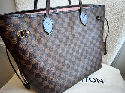 Louis Vuitton Neverfull MM Damier Ebene Rose Ballerine (RRP £1430)