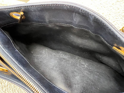 Chanel Vintage Navy Lambskin Chain Tote with 24k Gold Hardware