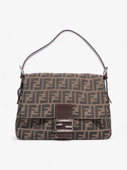 Fendi Mamma Baguette Canvas Brown Shoulder Bag Canvas