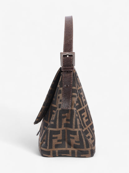 Fendi Mamma Baguette Canvas Brown Shoulder Bag Canvas