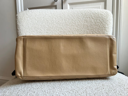 Chanel Beige Caviar Grand Shopper Tote gold hardware (GST)