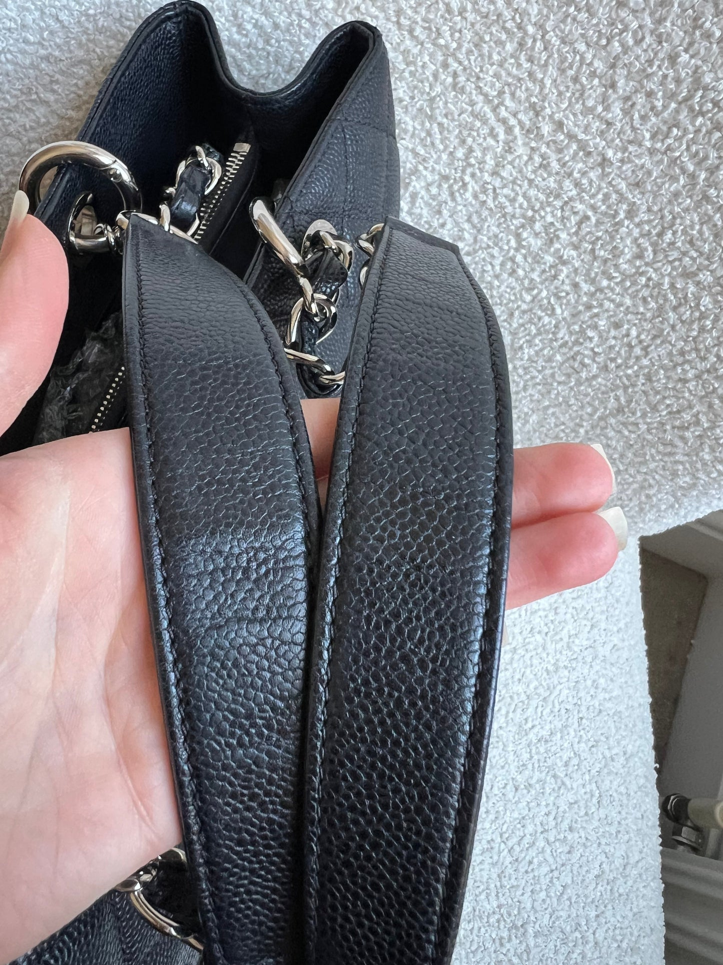 Chanel Black Caviar Grand Shopper Tote (GST) Silver Hardware