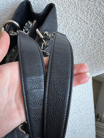 Chanel Black Caviar Grand Shopper Tote (GST) Silver Hardware