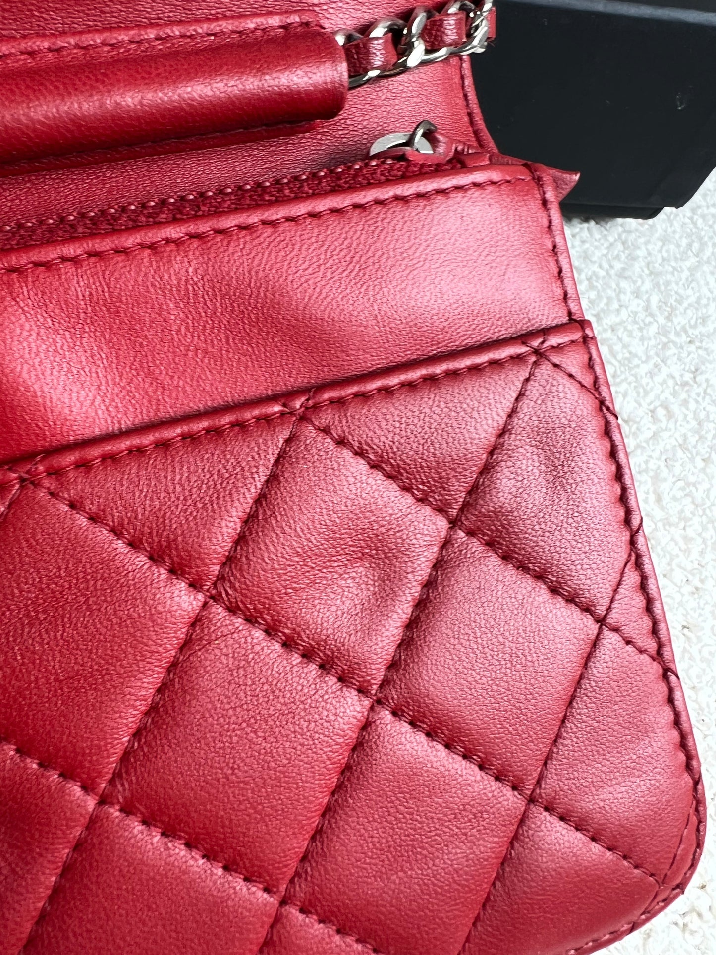 Chanel Red Lambskin Wallet on Chain (RRP £2,930)