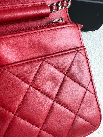 Chanel Red Lambskin Wallet on Chain (RRP £2,930)