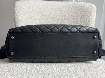 Chanel Black Quilted Caviar Leather Medium Coco Handle Bag