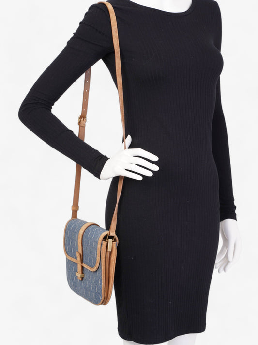 Saint Laurent Monogram Suede Brown Handbag