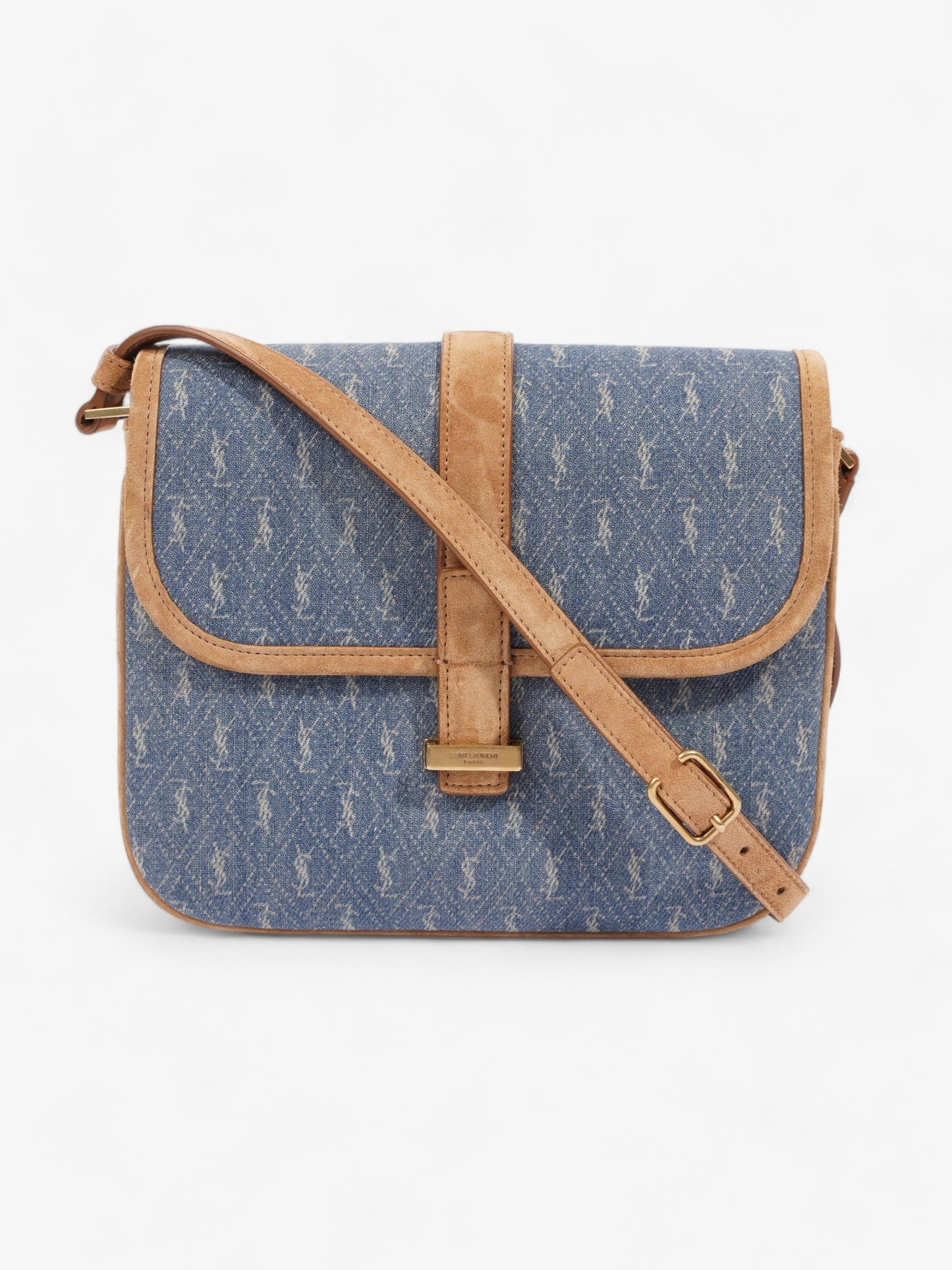 Saint Laurent Monogram Suede Brown Handbag