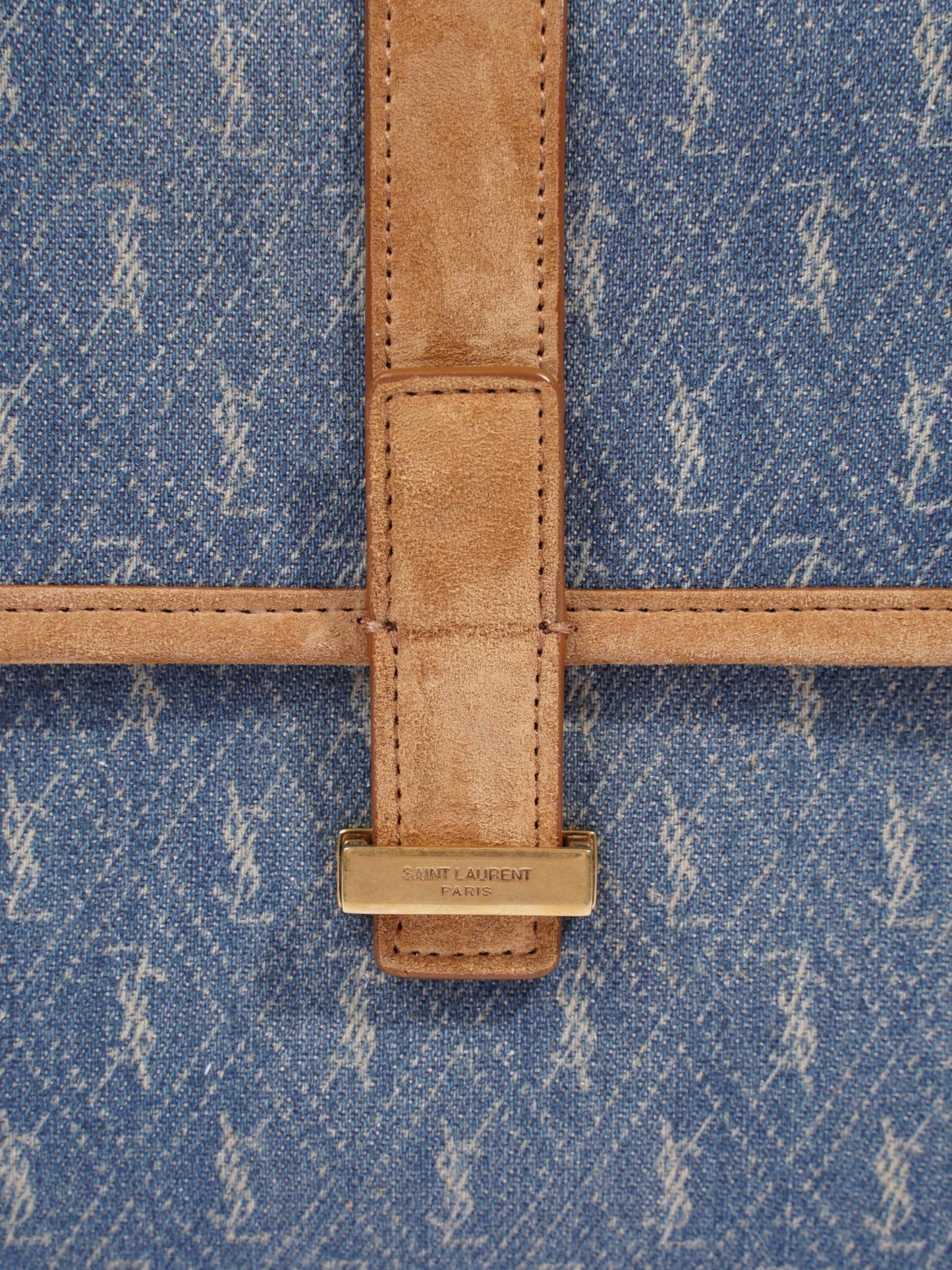 Saint Laurent Monogram Suede Brown Handbag