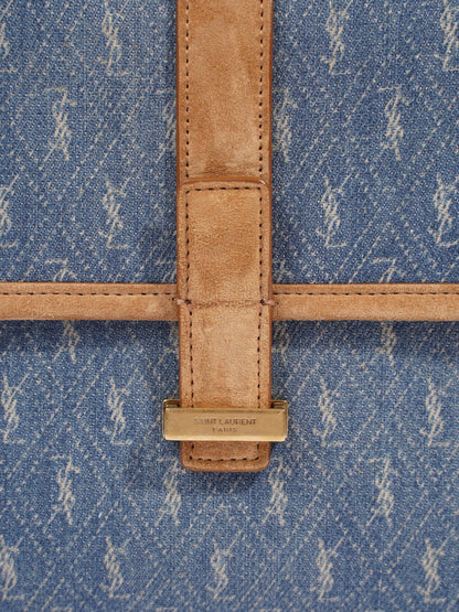 Saint Laurent Monogram Suede Brown Handbag