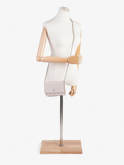Chanel Classic Wallet On Chain Pale Pink Lambskin Leather
