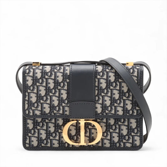 Christian Dior Blue Dior Oblique Jacquard 30 Montaigne Bag with Chain [Clearance Sale]