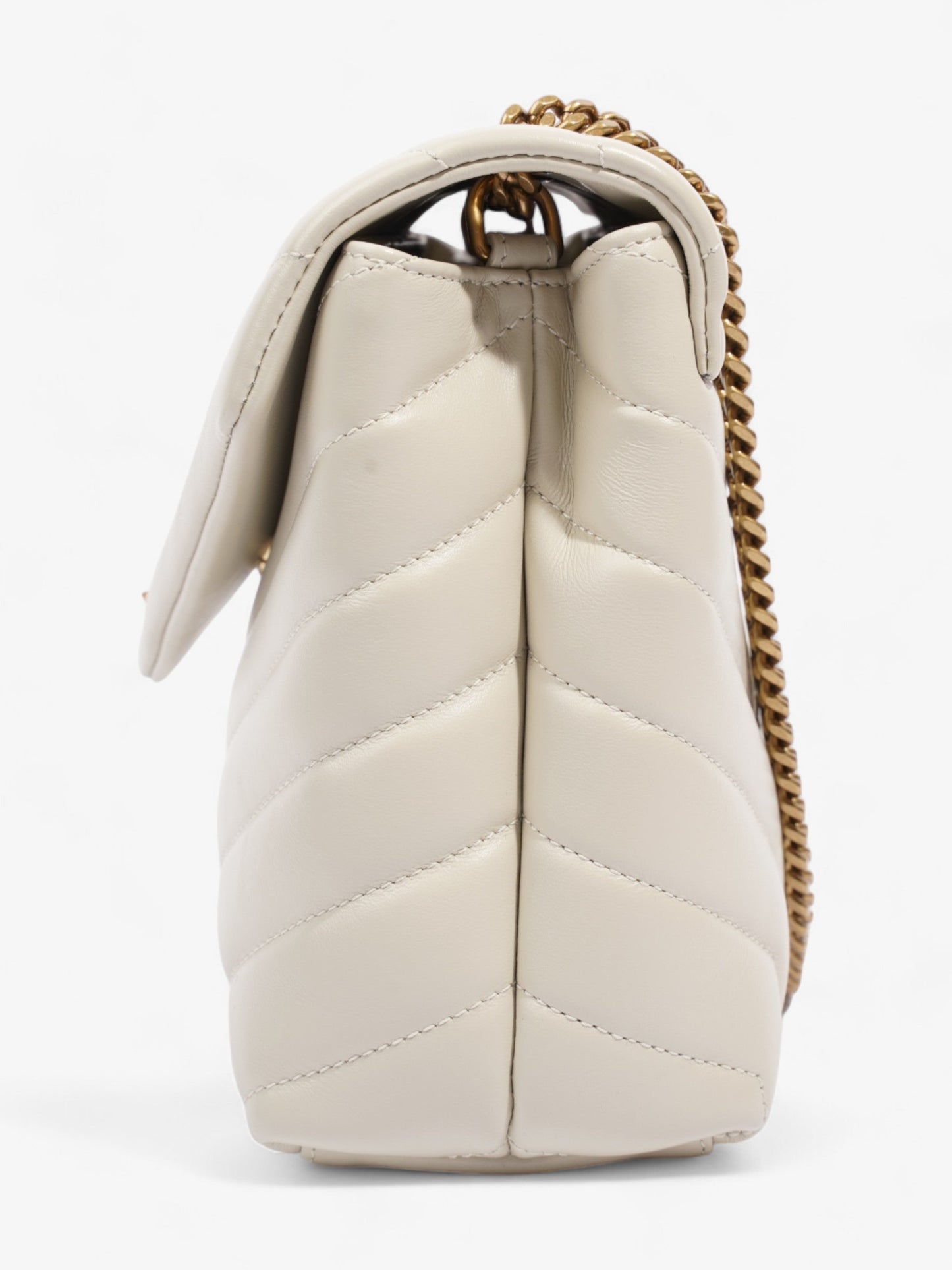 Saint Laurent Loulou Blanc Calfskin Leather Small