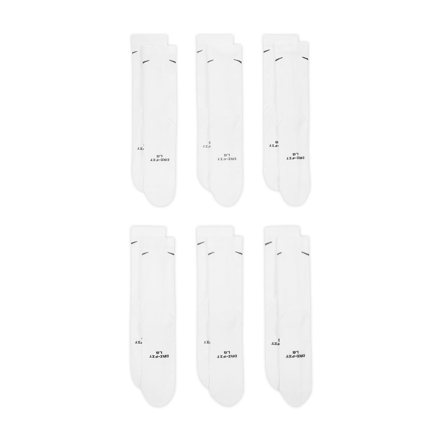 Nike Mens 6-Pack Everyday Elevated Socks - White
