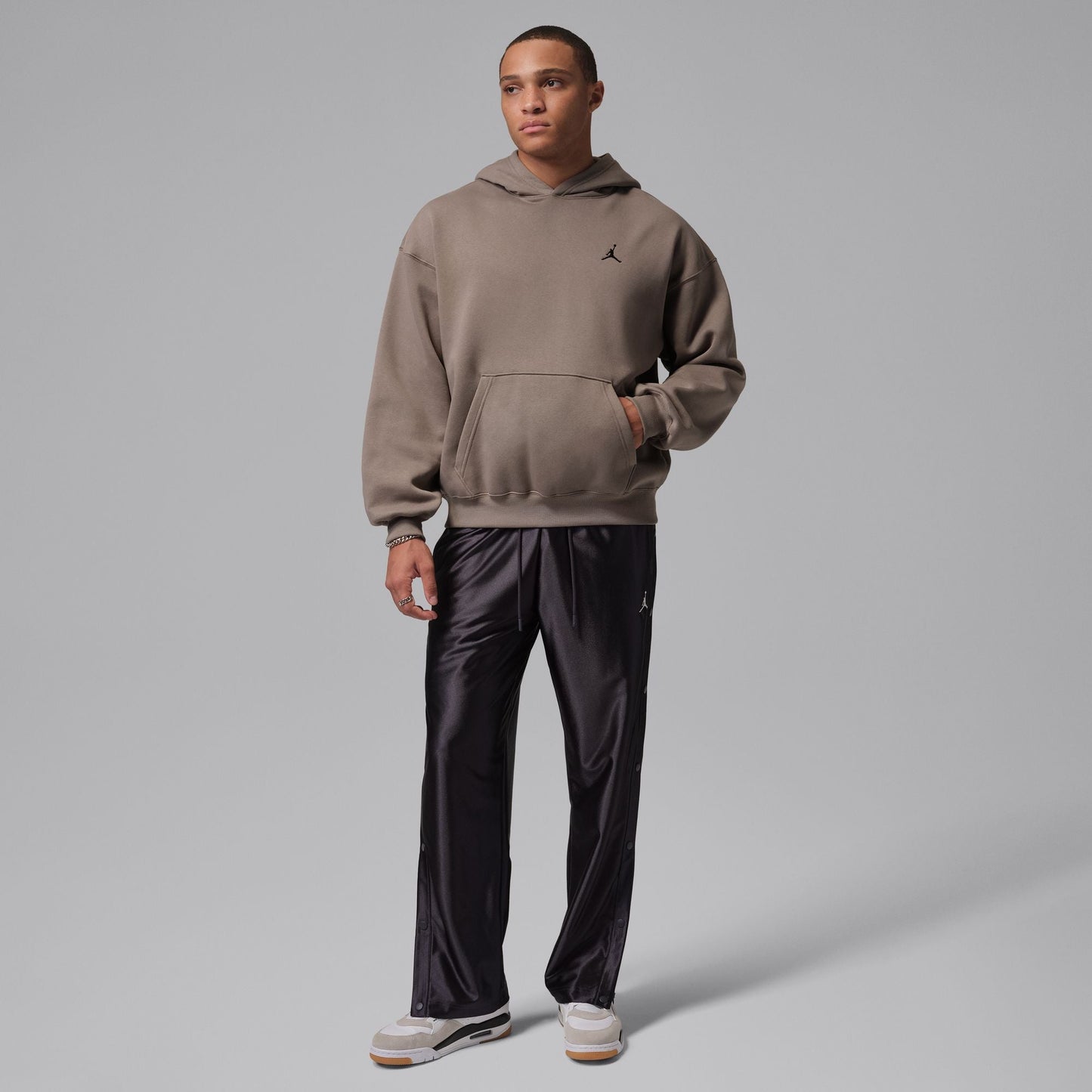 Air Jordan Mens Brooklyn Fleece Pullover Hoodie - Olive Grey