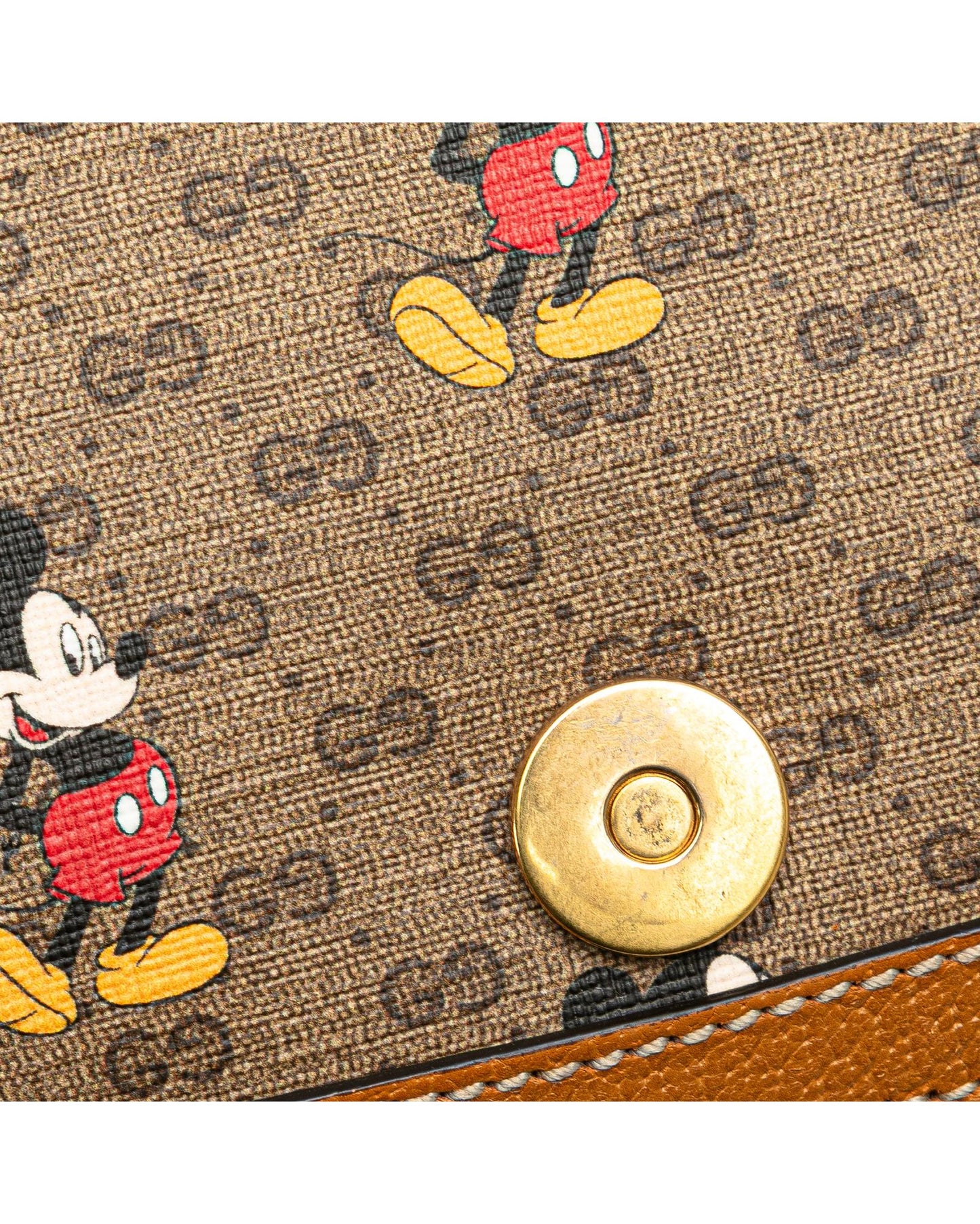 Mickey Mouse Printed Crossbody Bag with Leather Trim