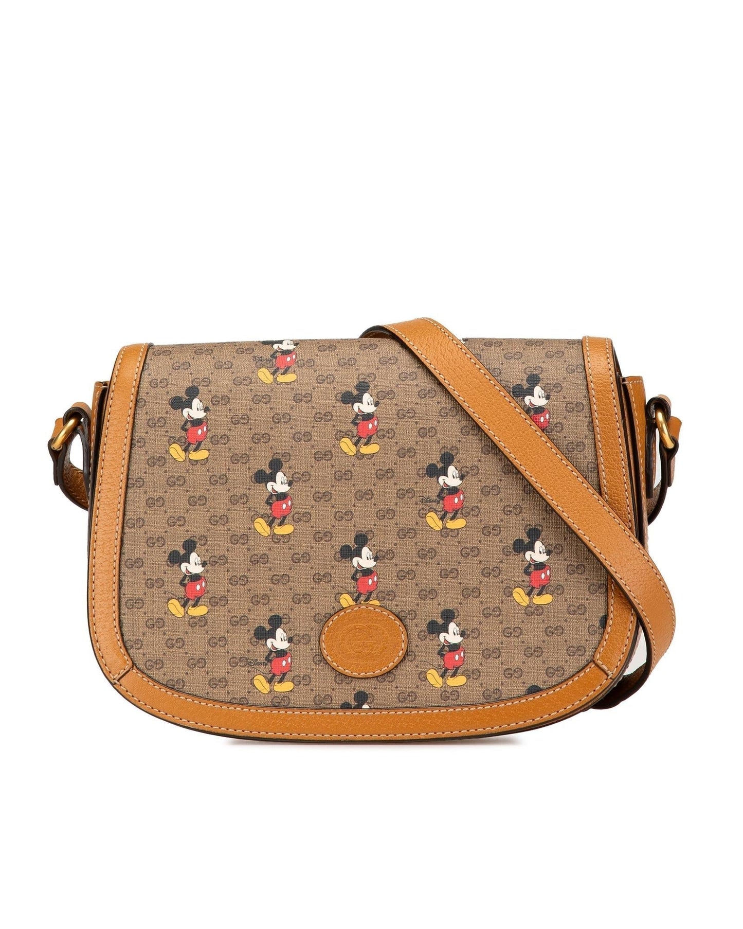 Mickey Mouse Printed Crossbody Bag with Leather Trim