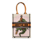 White Dior Embroidered Canvas Princess And Dragon Vertical Book Tote