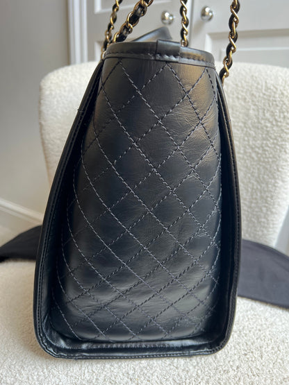 Chanel Deauville Tote in Black Glazed Calfskin and Monochrome Boucle Tweed (RRP £5800)