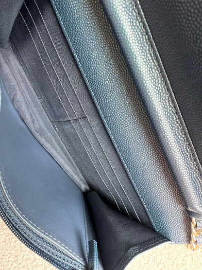 Chanel Iridescent Blue Caviar Wallet on Chain