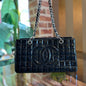 Chanel Black Patent Chocolate Bar Timeless CC Tote Bag