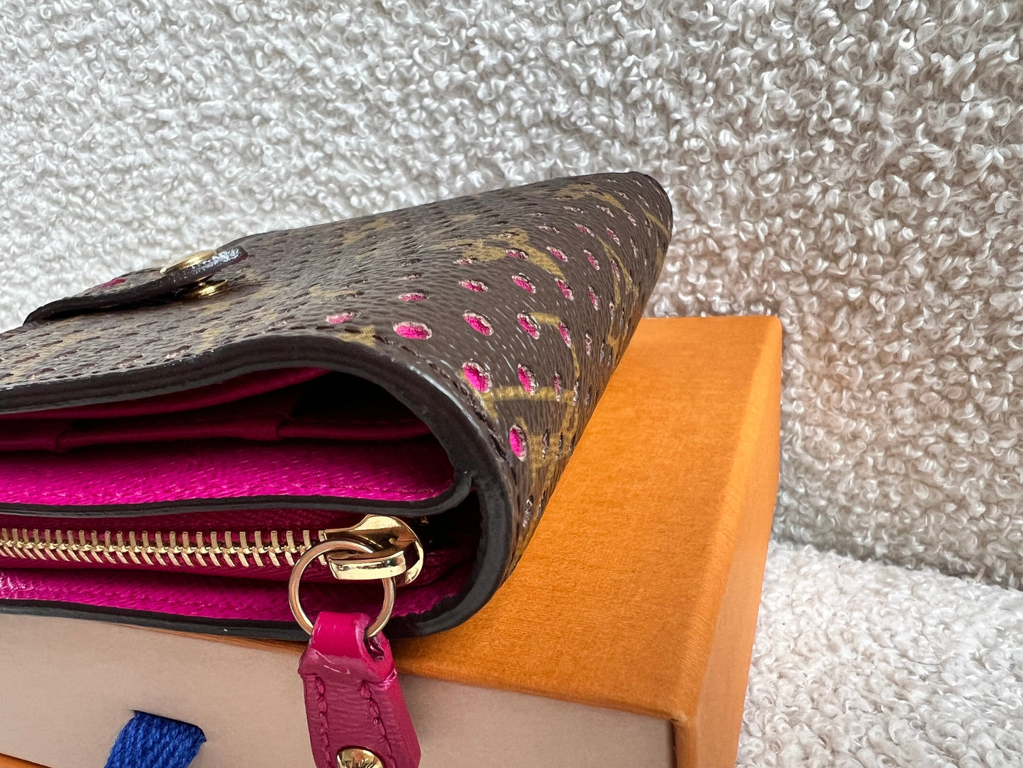 Louis Vuitton Perforated Monogram Fuchsia Compact Wallet