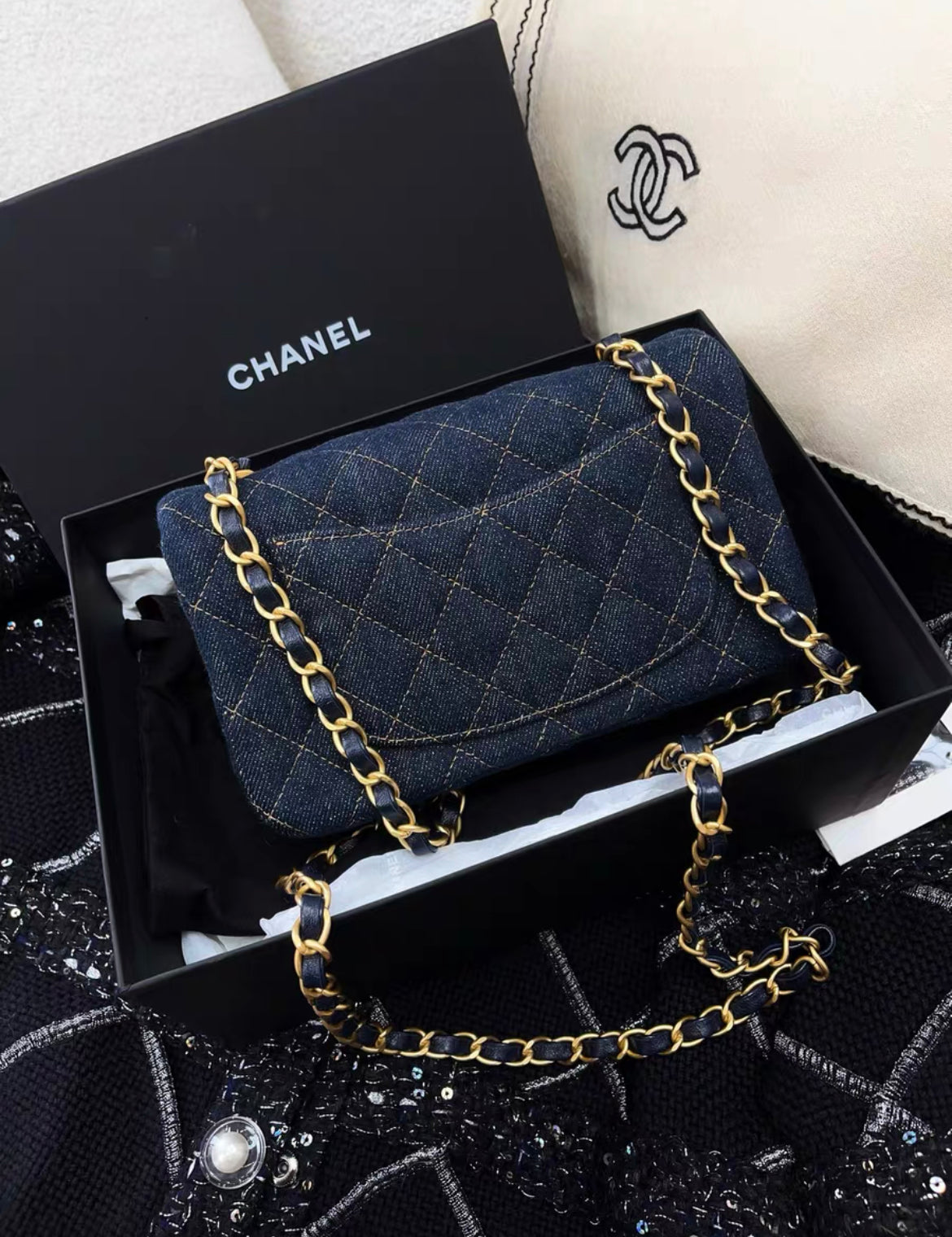 Chanel Mini Flap Gold Shoulder Bag